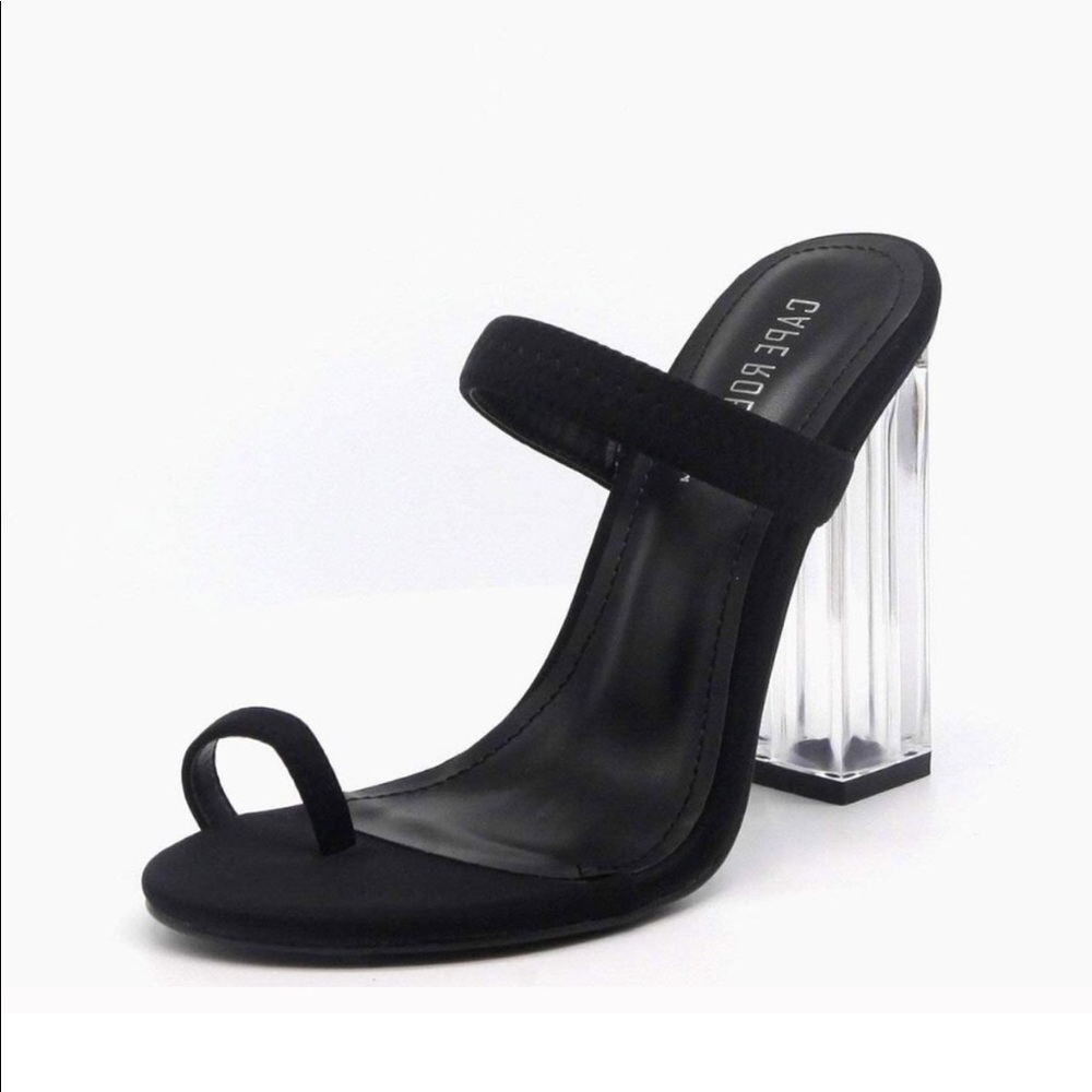 "Clearly" Block Heels - Black - Picture 4 of 6